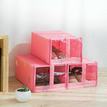 Oxford Fabric Shoe Storage Box Organizer Foldable Washable Dustproof Flip Parts Storage Box Banggood Dropship