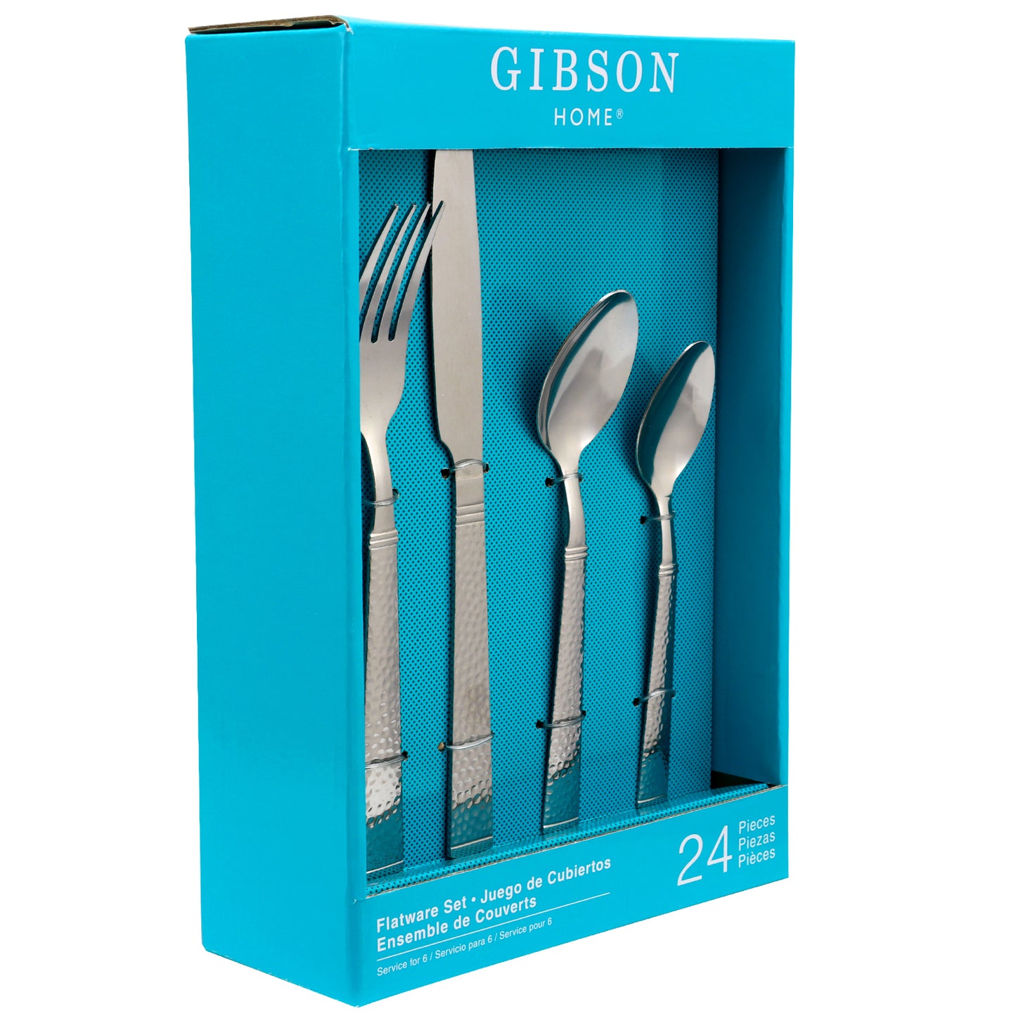 Gibson Home Prato 24 Piece Flatware Set in Tumble Finish