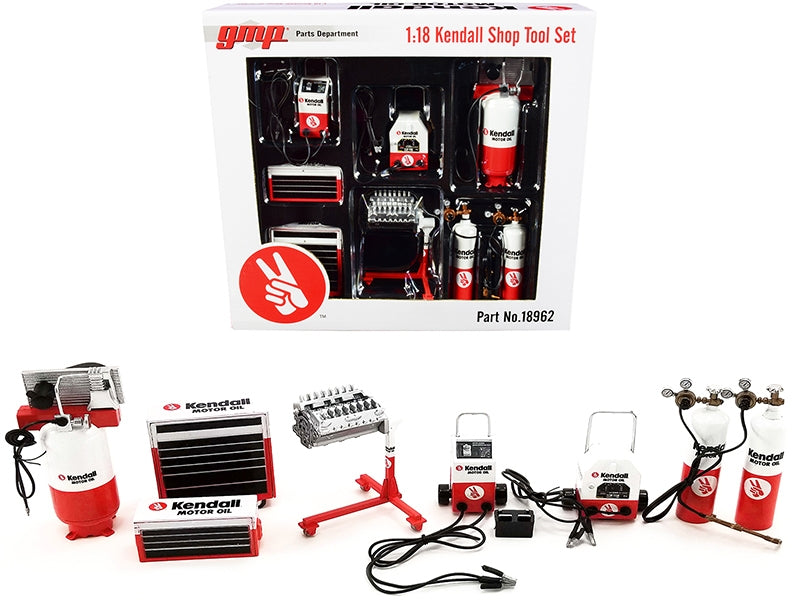 Garage Shop Tools #1 "Kendall Motor Oil" Set of 6 pieces 1/18 Diecast Replica by GMP Greenlight
