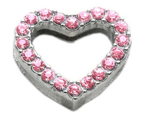 3/4" Slider Heart Charm Blue