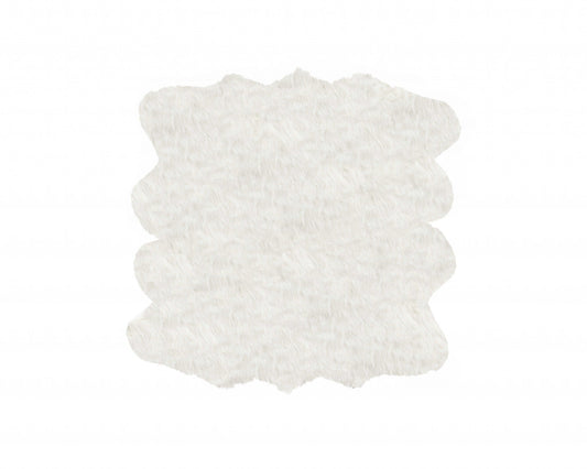 72" x 72" x 1.5" Off White Octo Faux Sheepskin - Area Rug homeroots decor