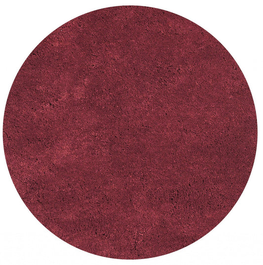 6' Round Polyester Red Area Rug homeroots home decor