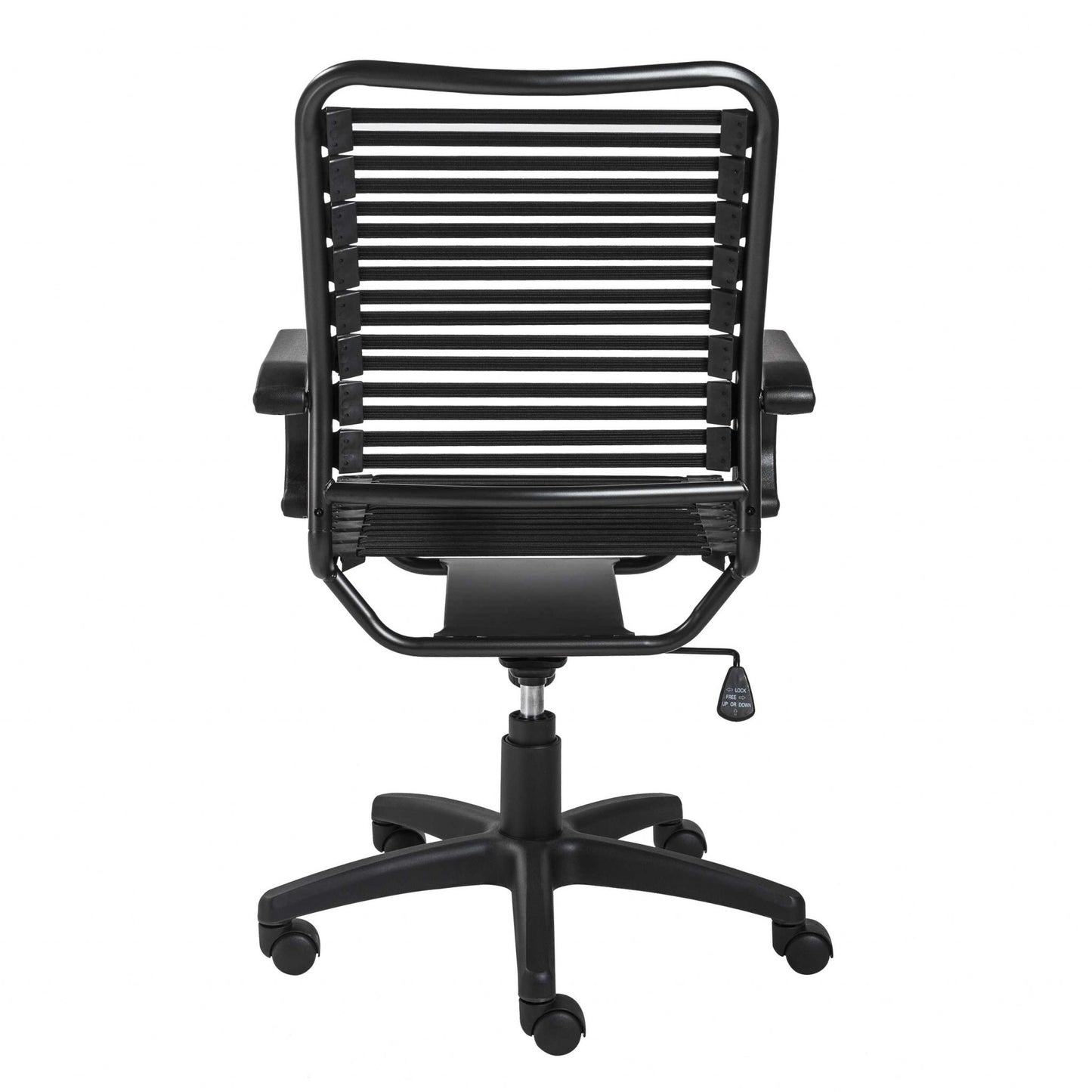 Black Adjustable Swivel Bungee Rolling Office Chair