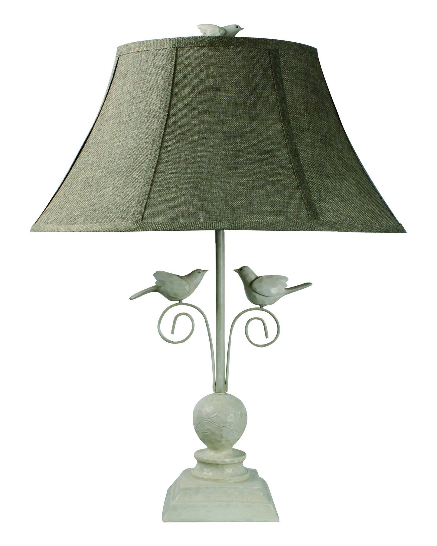 Cheerful White Table Lamp with 3D White Birds homeroots lighting