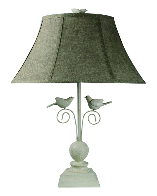 Cheerful White Table Lamp with 3D White Birds homeroots lighting