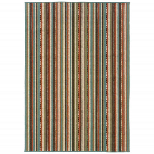 8' x 11' Green Indoor Outdoor Area Rug