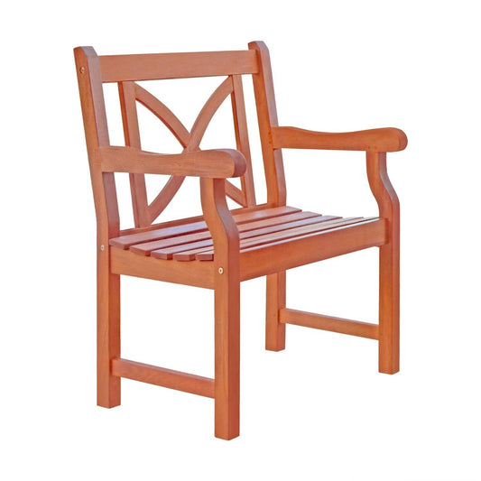 Brown Patio Armchair with Cross Back Design homeroots outdoor