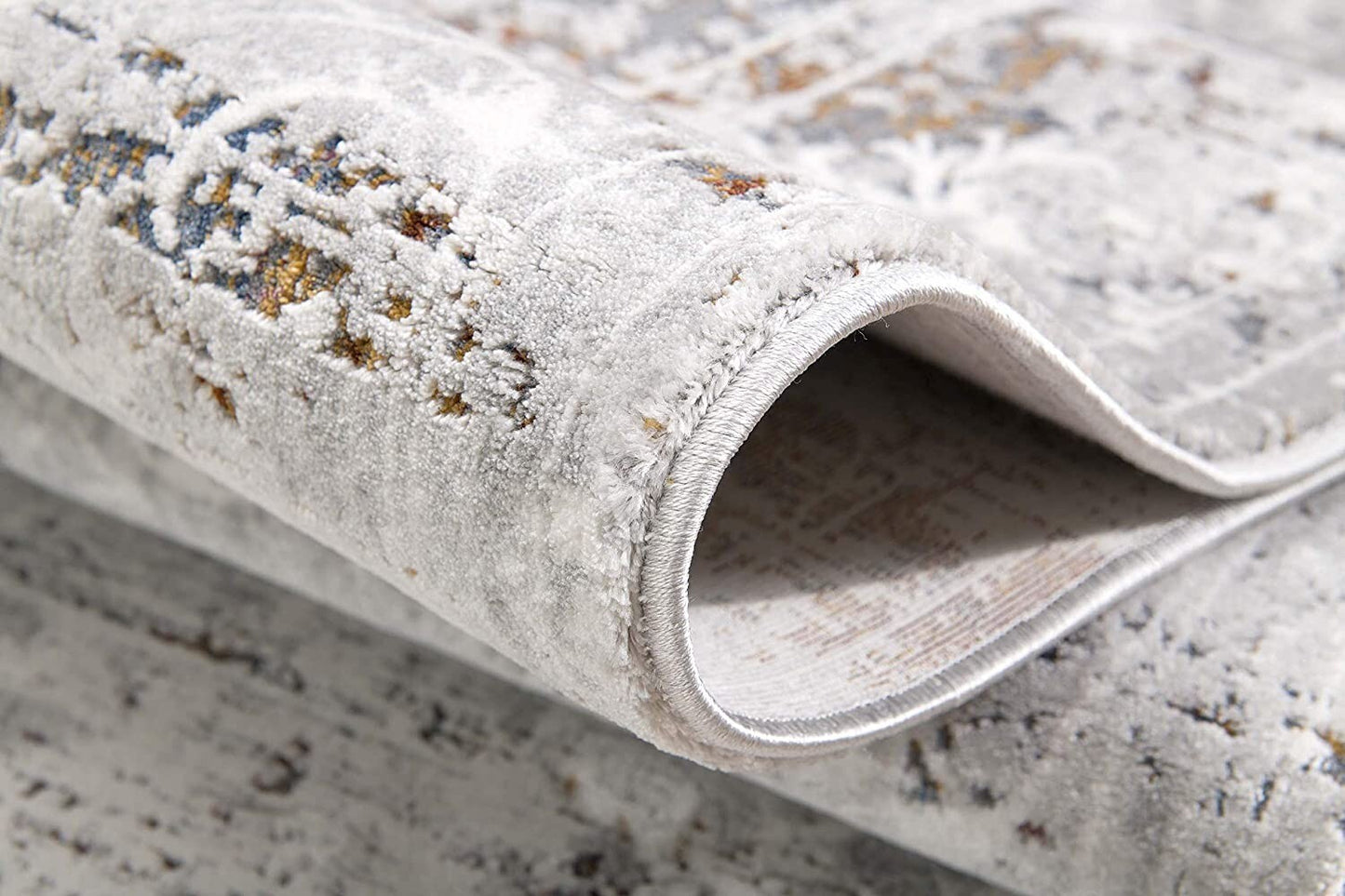 5" x 8" Gray Abstract Patterns Area Rug