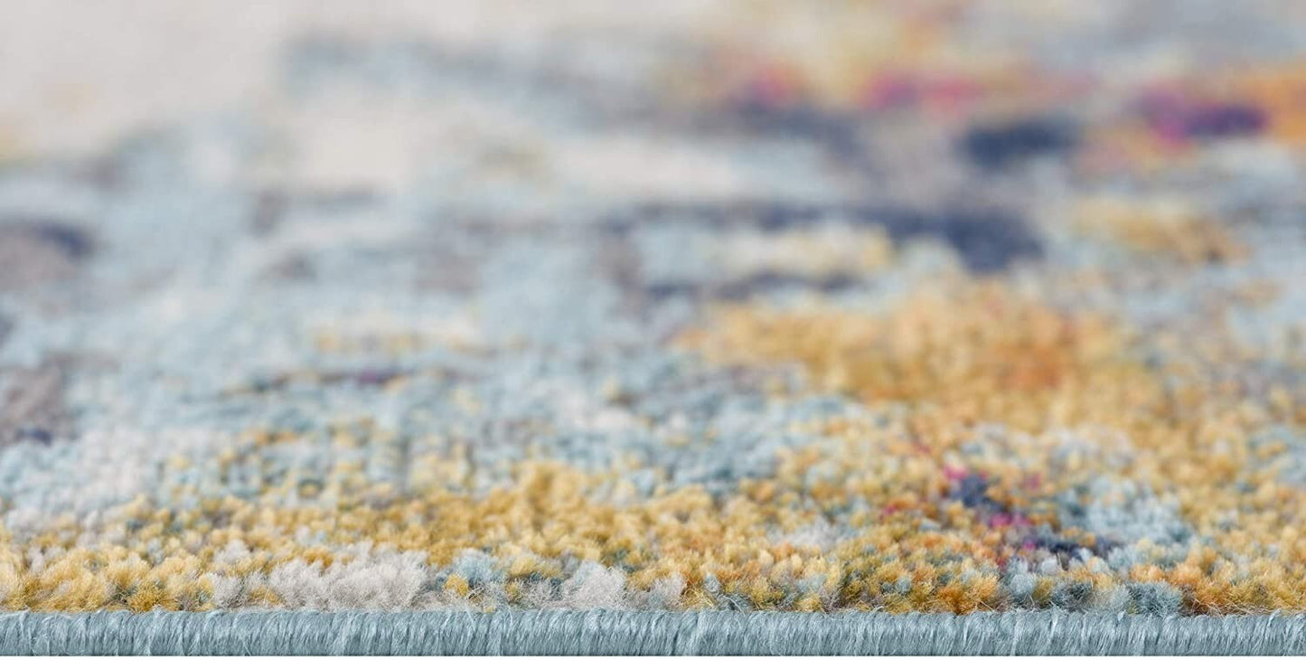 2' x 15' Multicolored Abstract Painting Runner Rug