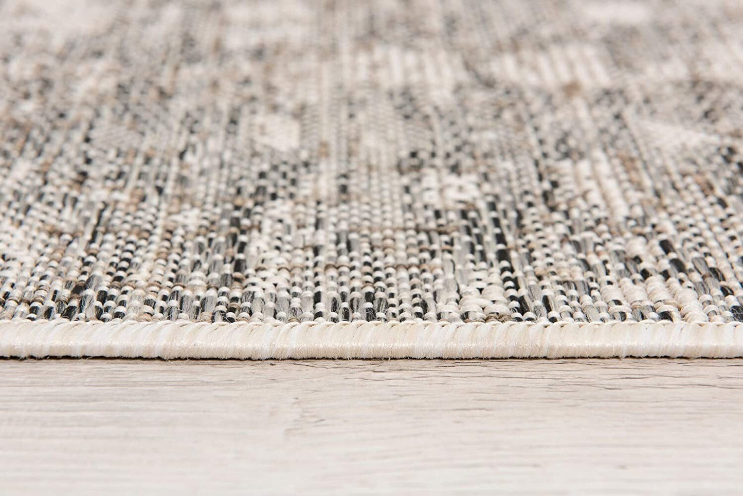 3' x 8' Ivory and Gray Modern Weathered Runner Rug