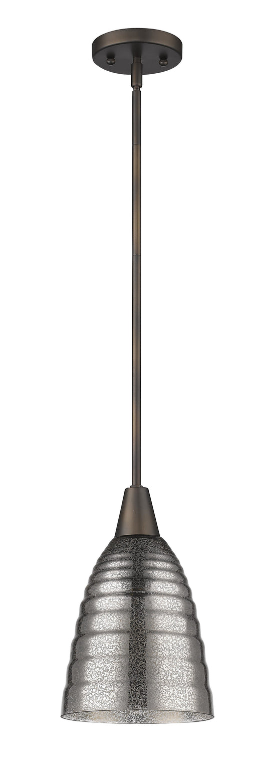 Bronze Hanging Light with Ribbed Pebbled Glass Shade homeroots lighting