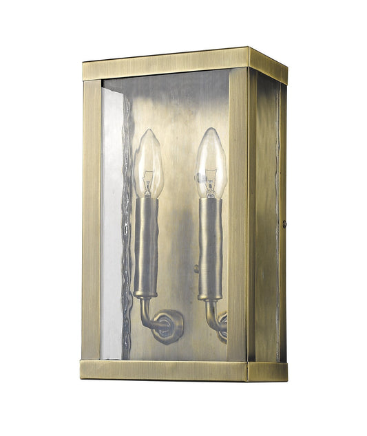 Charleston 2-Light Antique Brass Shadowbox Wall Light (Small) homeroots lighting