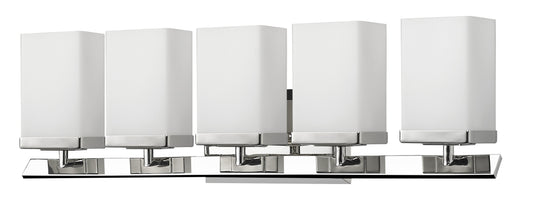 Burgundy 5-Light Polished Nickel Vanity Light With Etched Glass Shades homeroots lighting