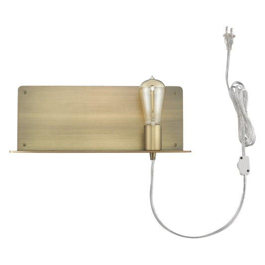 Dull Gold Shelf Wall Light homeroots lighting