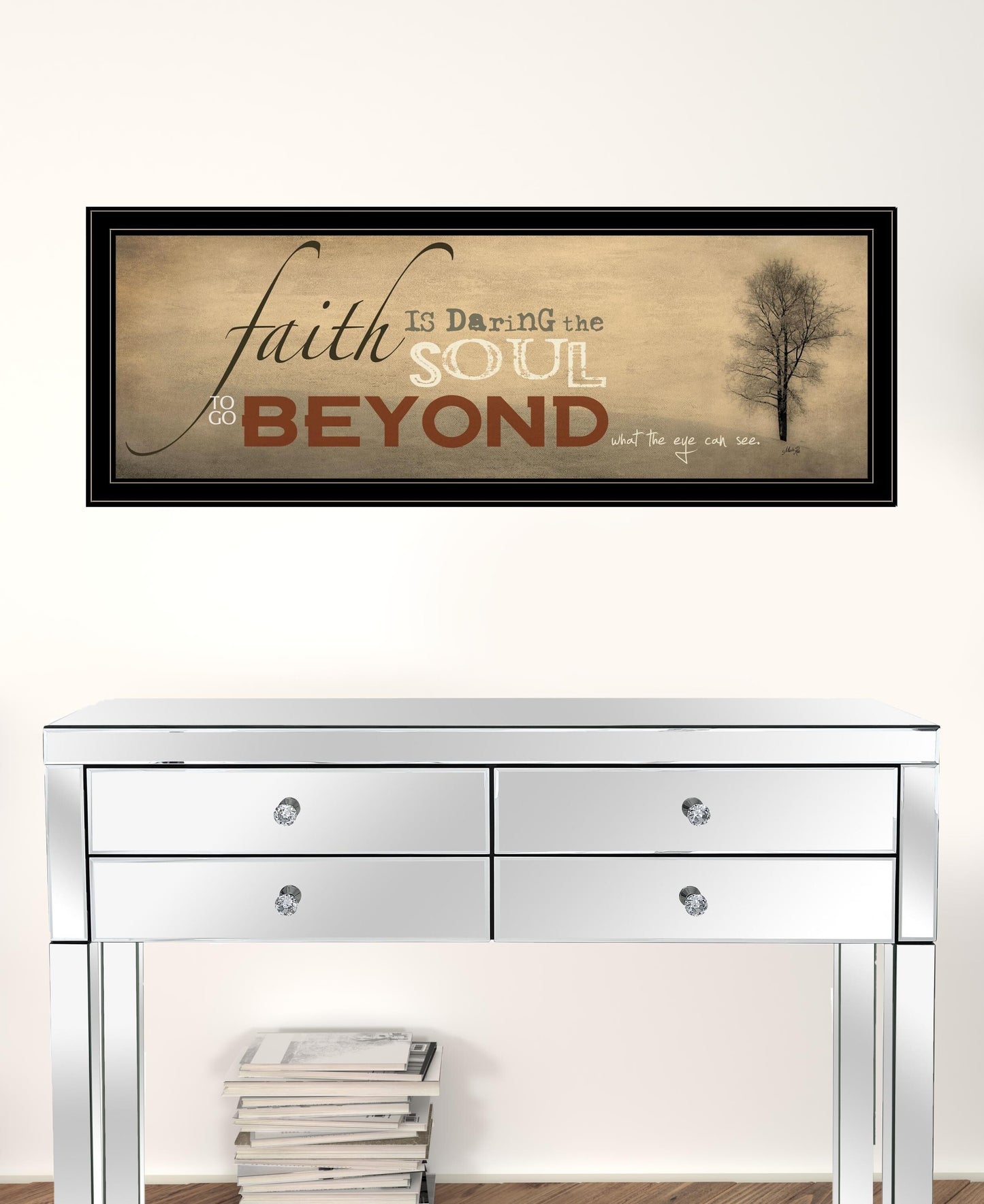 Sepia Tree Black Framed Print Wall Art