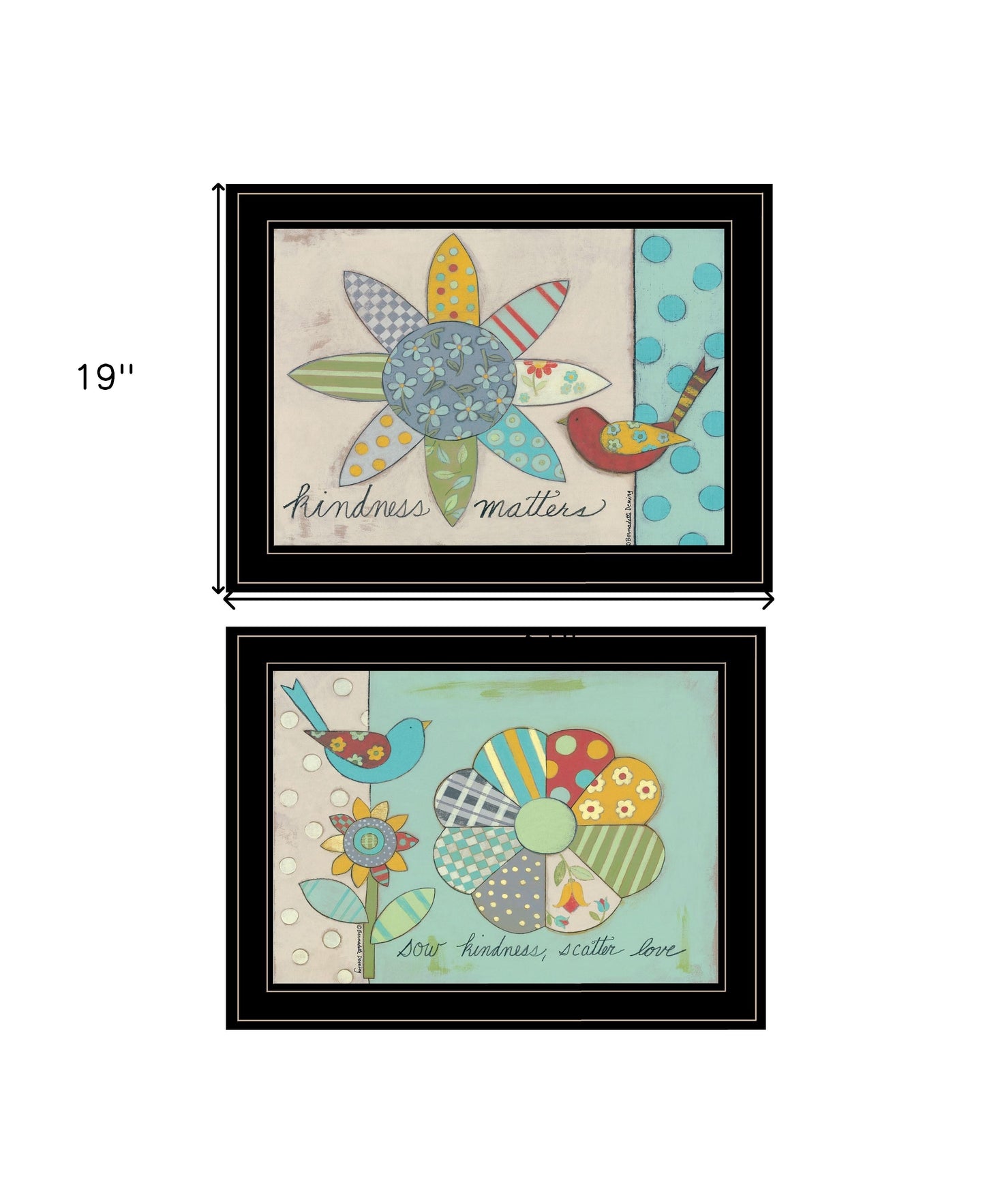 Set Of Two Kindness 2 Black Framed Print Wall Art