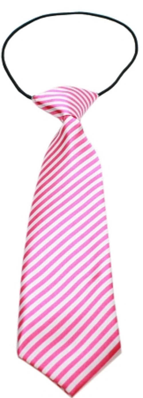Big Dog Neck Tie Striped Pink Grey Cress