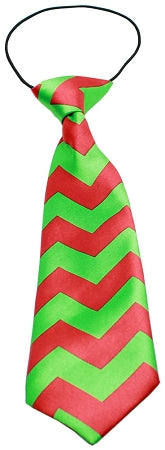 Christmas Chevron Big Dog Neck Tie Grey Cress
