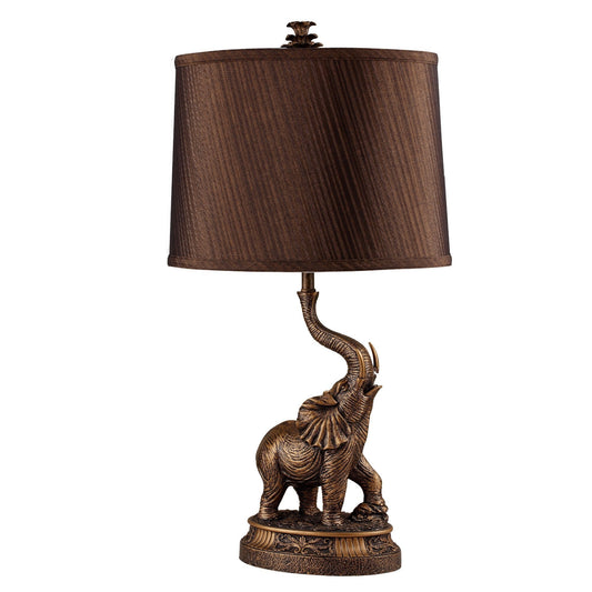 Antiqued Bronze Textured Elephant Table Lamp homeroots lighting