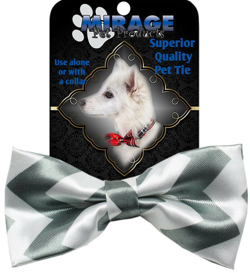 Dog Bow Tie Grey Chevron Grey Cress