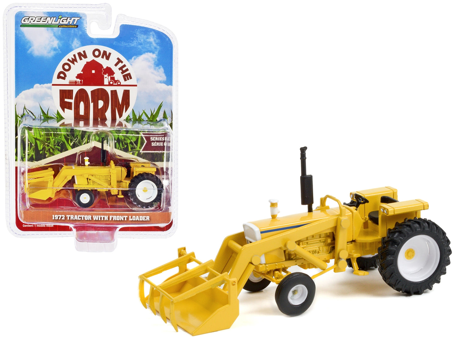 1972 Tractor with Front Loader Yellow "Down on the Farm" Series 6 1/64 Diecast Model by Greenlight