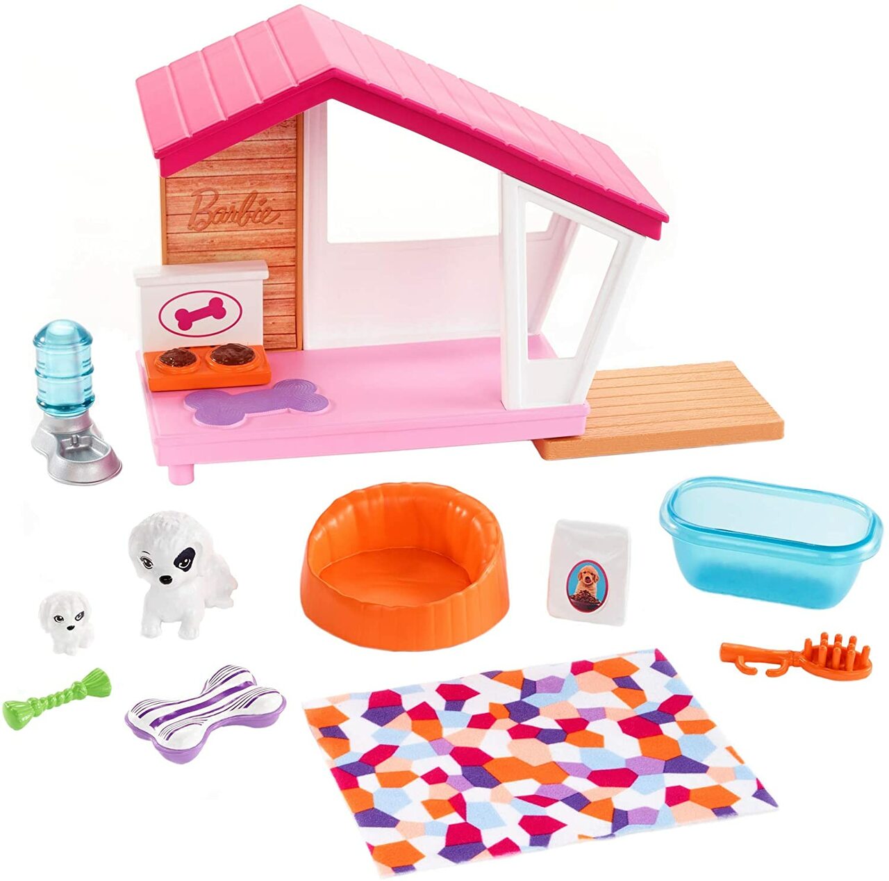 Barbie Indoor Furniture Playset, Puppy Playhouse Includes Doghouse, Beige Perses