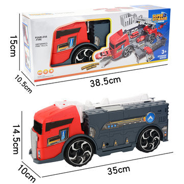 Children's Simulation Diecast Engineering Vehicle Model Set Deformation Storage Parking Lot Educational Toys Banggood Dropship