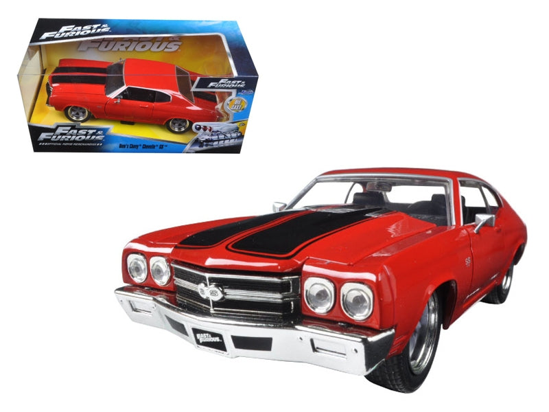 Dom's Chevrolet Chevelle SS Red with Black Stripes "Fast & Furious" Movie 1/24 Diecast Model Car by Jada W2B