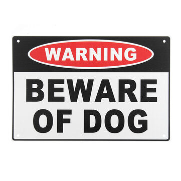 200x300mm Warning Beware of Dog Aluminium Safety Warning Sign House Door Wall Sticker Banggood Dropship
