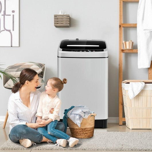 Full-Automatic Washing Machine 1.5 Cubic Feet 11 LBS Washer and Dryer-Gray