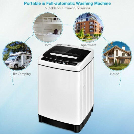 Full-Automatic Washing Machine 1.5 Cubic Feet 11 LBS Washer and Dryer-Gray
