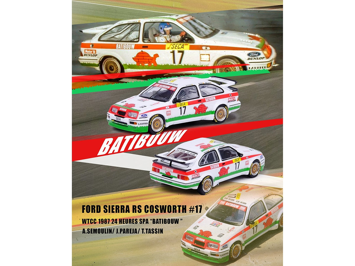 Ford Sierra RS500 Cosworth RHD (Right Hand Drive) #17 Alain Semoulin - Jesus Pareja - Thierry Tassin "BATIBOUW" WTCC World Touring Car Championship Spa 24 Hours (1987) 1/64 Diecast Model Ca