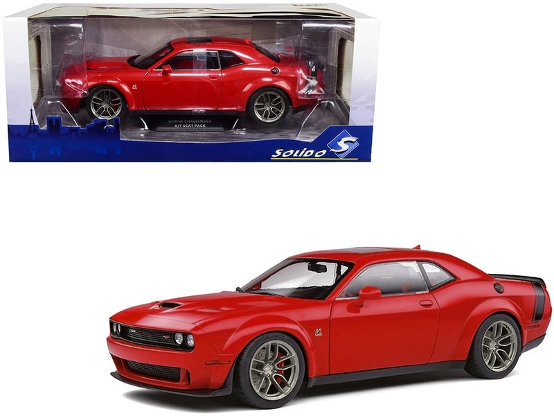 Dodge Challenger R/T 392 Scat Pack Widebody with Sunroof Red with Black Tail Stripe 1/18 Diecast Model Car by Solido Solido