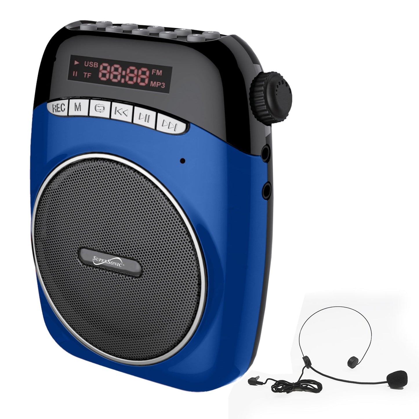 Supersonic Portable PA System with USB and Micro SD Card Slot-Blue SUPERSONIC