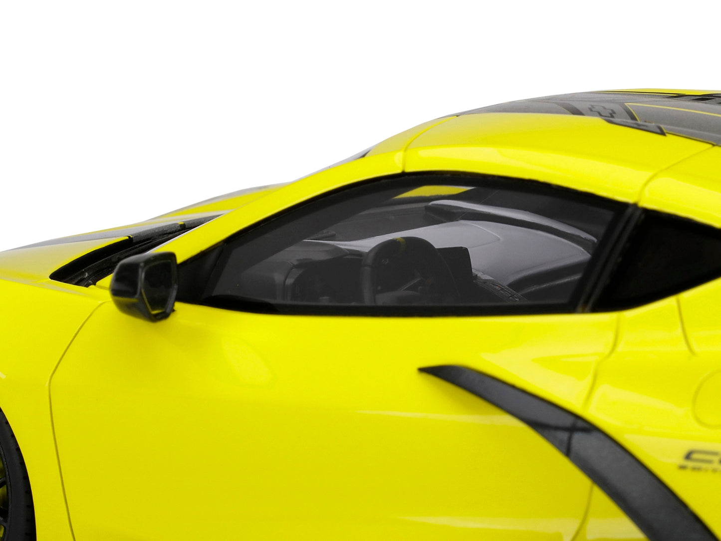 Chevrolet Corvette Stingray C8.R Accelerate Yellow with Gray Stripes "IMSA GTLM Championship Edition" 1/18 Model Car by Top Speed