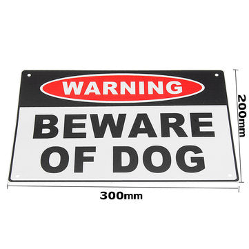 200x300mm Warning Beware of Dog Aluminium Safety Warning Sign House Door Wall Sticker Banggood Dropship
