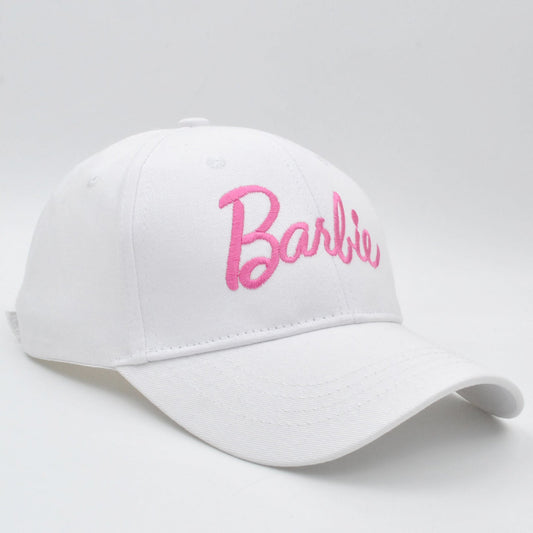 Cross-border new Barbie Barbie pink hard top baseball cap ins Korean version of cute embroidery curved eaves cap wholesale Hypersku