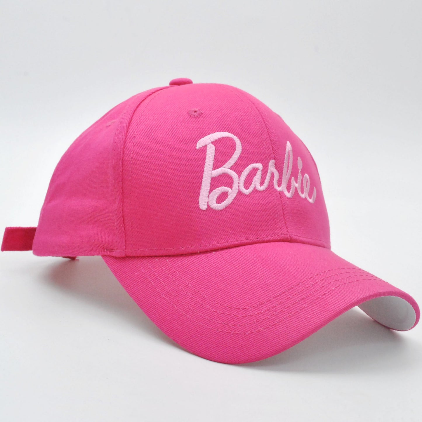 Cross-border new Barbie Barbie pink hard top baseball cap ins Korean version of cute embroidery curved eaves cap wholesale Hypersku