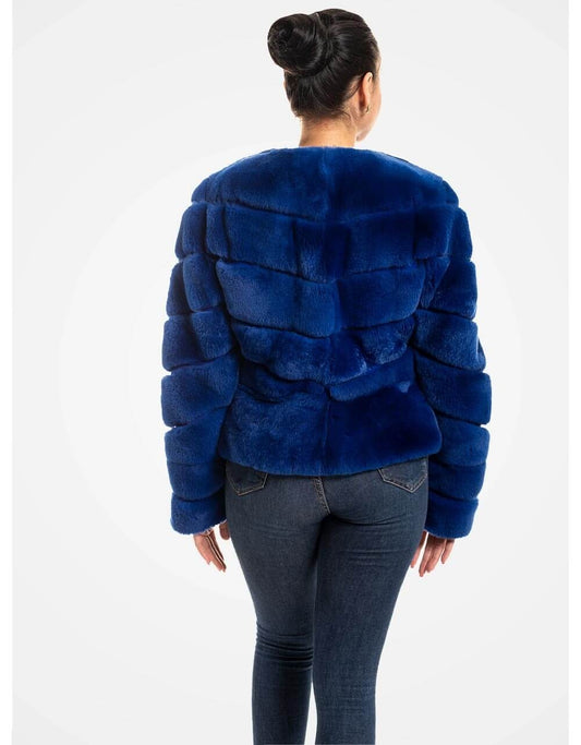 Rex Orylag Fur Coat In Blue Yellow Grapevine