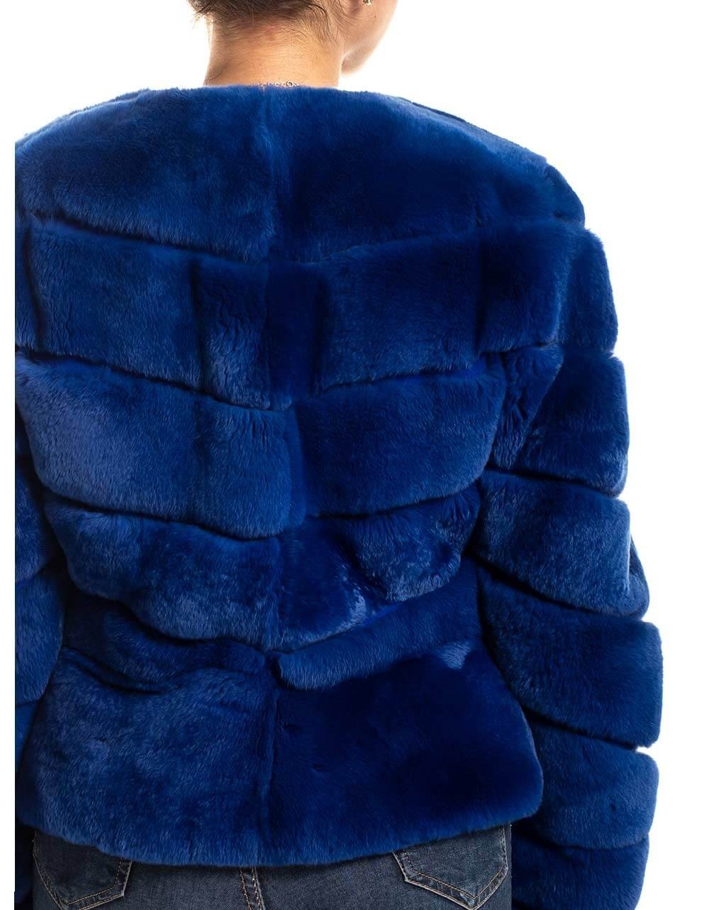 Rex Orylag Fur Coat In Blue Yellow Grapevine
