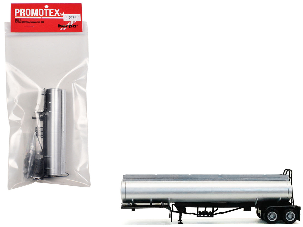 Elliptical Tanker Trailer Silver 1/87 (HO) Plastic Model by Promotex Promotex