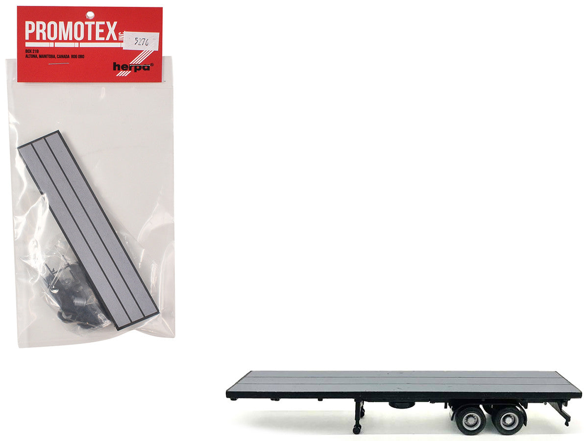 40ft Flatbed Trailer Gray Top 1/87 (HO) Plastic Model by Promotex Promotex