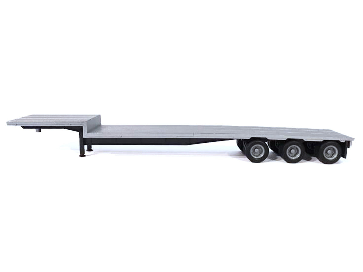 3-Axle Dropdeck Flatbed Trailer Silver Top 1/87 (HO) Plastic Model by Promotex Promotex