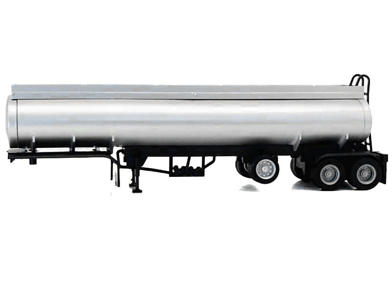 Tag-Axle Elliptical Tanker Trailer Silver 1/87 (HO) Plastic Model by Promotex Promotex