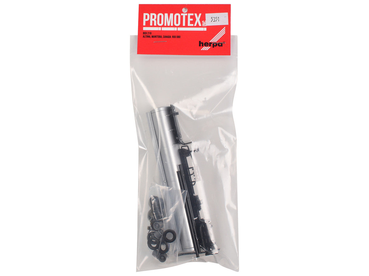 Tag-Axle Elliptical Tanker Trailer Silver 1/87 (HO) Plastic Model by Promotex Promotex