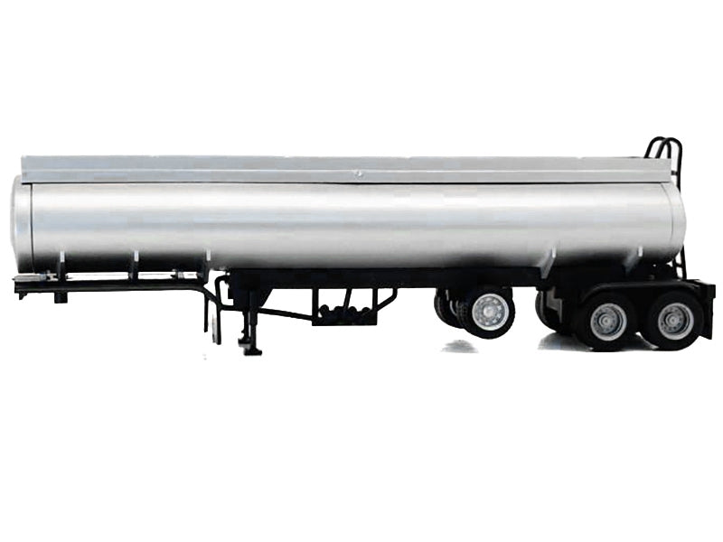 Tag-Axle Elliptical Tanker Trailer Silver 1/87 (HO) Plastic Model by Promotex