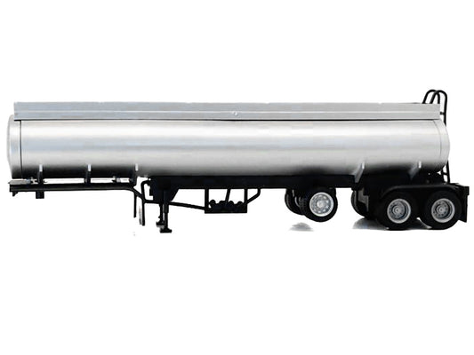 Tag-Axle Elliptical Tanker Trailer Silver 1/87 (HO) Plastic Model by Promotex