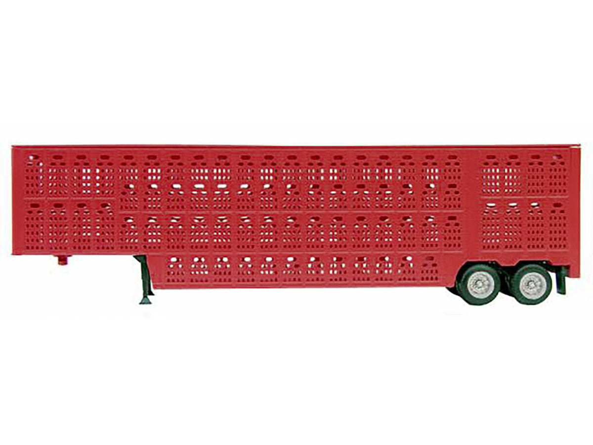 Livestock Trailer Red 1/87 (HO) Plastic Model by Promotex Promotex