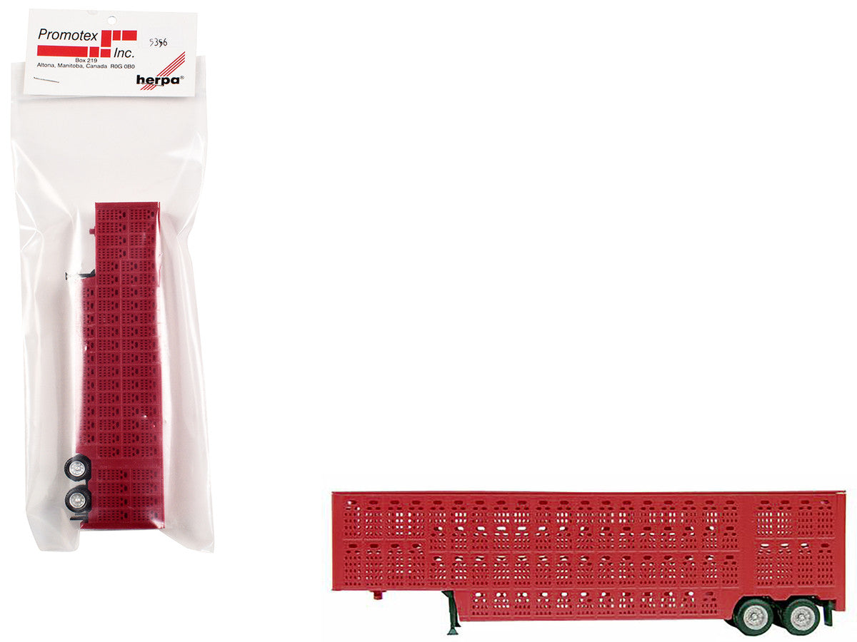 Livestock Trailer Red 1/87 (HO) Plastic Model by Promotex Promotex