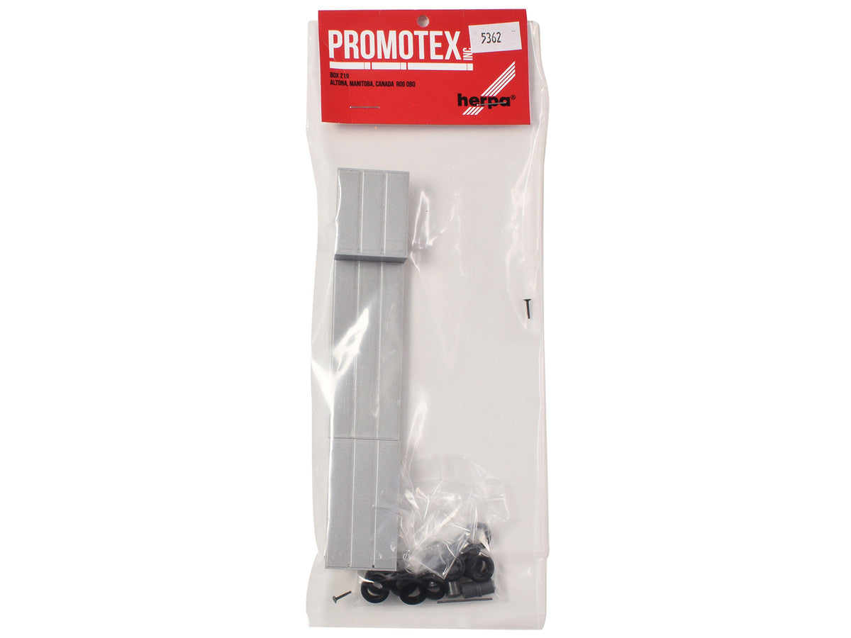 3-Axle Double-Drop Flatbed Trailer Silver Top 1/87 (HO) Plastic Model by Promotex Promotex